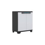 Kis - armoire linaire basse avec 1 tagre 90x68x39 cm noir / gris