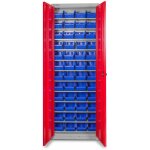 Mw tools - armoire  2 portes avec 48 bacs debk48d