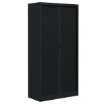 Les tendances - armoire de bureau portes à rideaux 3 étagères Les tendances - armoire de bureau portes à rideaux 3 étagères