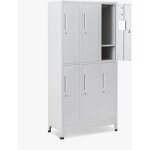 Armoires casiers 6 compartiments 90x45 h180 pour vestiaire etna light