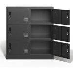 Armoire � casiers anthracite 100 cm � 90 cm � 40 cm acier - armoire m�tallique � 6 portes avec porte ...