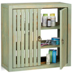 Armoire murale vintage en bambou