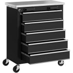 Armoire � outils avec 5 tiroirs, bo�te � outils roulante, chariot � outils en acier, silberton + noir ...