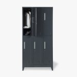 Armoire de rangement 6 portes 90x45 h180 avec serrure bureau vestiaire etna