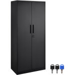Armoire de rangement en m�tal mophorn armoire verrouill�e en acier noir avec 2 portes magn�tiques et ...