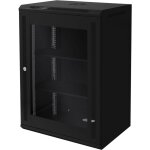 Armoire r�seau 19 pouces, 16 uh, noir, montage mural, profondeur 450 mm, 600 x 850 x 450 mm, enti�rement ...