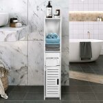Armoire de salle de bain, armoire haute, armoire de salle de bain, armoire fine en bois, support pour ...
