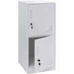 Armoire vestiaire m�tallique casier de rangement 2 portes 90x38x45 cm blanc 040008950
