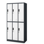 Armoire vestiaire pour v�tements de travail, 6 portes igor, 900 x 1850 x 450 mm, blanc anthracite