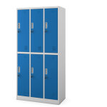 Armoire vestiaire pour v�tements de travail, 6 portes igor, 900 x 1850 x 450 mm, gris bleu