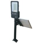 Armure de rue � leds solaires avec panneau de lumi�re naturelle de 50w 4000k couleur aluminium noir vt ...