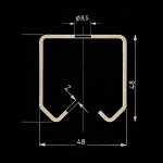 Omge - art 50. 030 rail de 3 m en acier galvanisa pour portes coulissantes