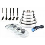 Batterie de cuisine inox 15 pcs arthur martin 5535 - inox