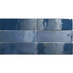 Eiffel art construction ? carrelage mural effet zellige bejmat bleu 6, 5x20 cm ? finitions brillantes ...
