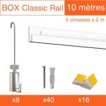 Arti teq - cimaise box artiteq classic premium + tiges - kit accrochage tableau 10 m�tres