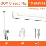 Arti teq - cimaise box artiteq classic �co + fils perlon - kit accrochage tableau 10 m�tres , blanc