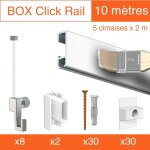 Arti teq - cimaise box artiteq click �co - kit accrochage tableau 10 m�tres , blanc mat � peindre