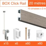 Arti teq - cimaise box artiteq click �co - kit accrochage tableau 20 m�tres , alu bross�