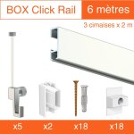 Arti teq - cimaise box artiteq click �co - kit accrochage tableau 6 m�tres , blanc laqu�