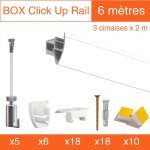 Arti teq - cimaise box artiteq click up plafond premium - kit accrochage tableau 6 m�tres