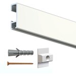 Arti teq - cimaise click rail blanc laqué 200 cm + clips de fixation + vis & chevilles murs creux - cimaise ... Arti teq - cimaise click rail blanc laqué 200 cm + clips de fixation + vis & chevilles murs creux - cimaise ...