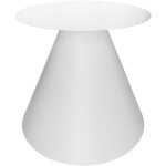 Art� - base conique pour table de salle � manger ronde, m�tal - blanc