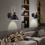 Arturesthome applique murale moderne noire et dor�e � led pour chambre � coucher et salon applique murale ...