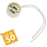 Lot de 50 douilles gu10 pour ampoule halog�ne et led
