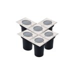 Lot de 6 spots encastrables ip67 canyon carr� de sol inox 304 gu10