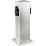 Borne �lectrique jardin 2 prises ip44 inox carlux