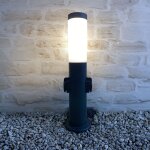 Borne ext�rieure anthracite valente 45cm ip44 + 2 prises