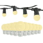 Guirlande guinguette professionnelle 10 ampoules led b22 1w blanc chaud 10 mètres interconnectable Guirlande guinguette professionnelle 10 ampoules led b22 1w blanc chaud 10 mètres interconnectable