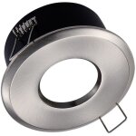 Support spot led �tanche ip65 fixe rond bbc acier bross�