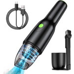 Aspirateur de voiture portable 100 w, puissance d'aspiration 9000 pa, chargement usb - c, noir.