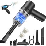 Aspirateur voiture sans fil, 2 in 1 portable mini aspirateur voiture puissant sans fil avec lumi�re led, ...