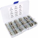 Assorties kit de 126 pcs fusible verre, 6 x 30mm cartouche en verre fuse, coup rapide voiture fusibles, ...