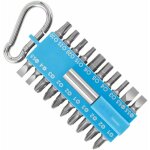 Assortiment d'embouts de vissage bleu (avec porte - embouts universel, mousqueton, embouts pour perceuses ...