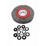 Asta - brosse circulaire de touret 200 mm avec 5 jeux de bagues d'adaptation