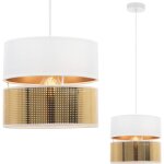 Asti duo suspension blanc 1 - abat - jour platine blanc - or ts 20cm