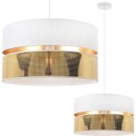 Asti duo suspension blanc 1 - abat - jour platine blanc - or ts 40cm