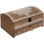 Boîte à couture folk bois 25x17cm atmosphera créateur d'intérieur Boîte à couture folk bois 25x17cm atmosphera créateur d'intérieur