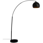 Atmosphera - lampadaire en m�tal noir abat - jour int�rieur dor� - cuivr� h 175 cm