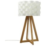 Atmosphera - lampe  poser bambou 'moki' 55cm blanc