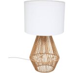 Atmosphera - lampe � poser en corde 'lila' - beige et blanc - h 40 x d 23 cm - livraison gratuite