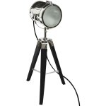 Lampe projecteur en mtal et bois noire atmosphera