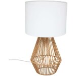 Atmosphera - lampe � poser en corde 'lila' - beige et blanc - h 40 x d 23 cm - livraison gratuite