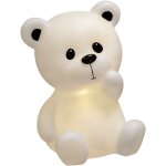 Lampe de nuit adorable en forme d'ours en peluche, blanche, 24, 5 x 22 x 30 cm atmosphera pour enfants ...