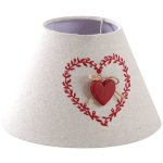 Abat - jour en coton et lin coeur rouge