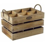 Caisse de rangement 6 bouteilles anses mtal