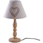 Aubry gaspard - lampe  poser en bois et coton imprim coeur